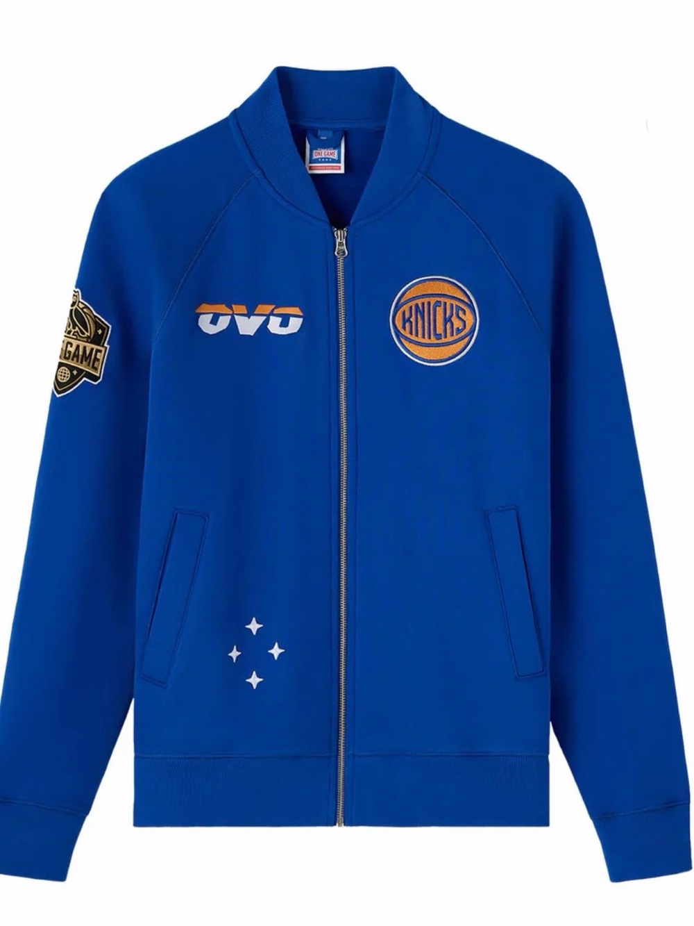 OVO x NBA Blue New York Knicks Heavyweight Full-Zip Fleece Jacket